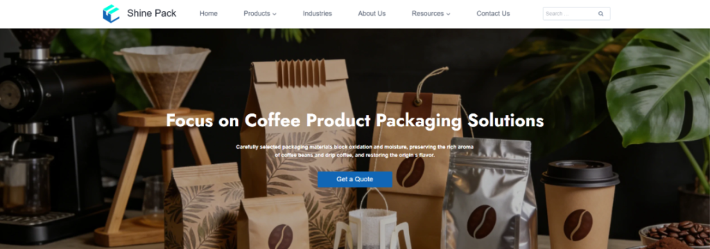 shine pack custom coffee bag manufacturer