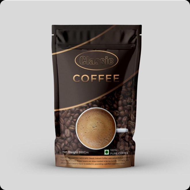 Black coffee packaging bag