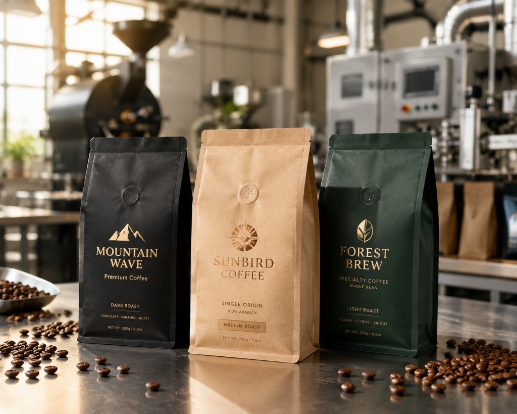 Custom flat bottom coffee bags