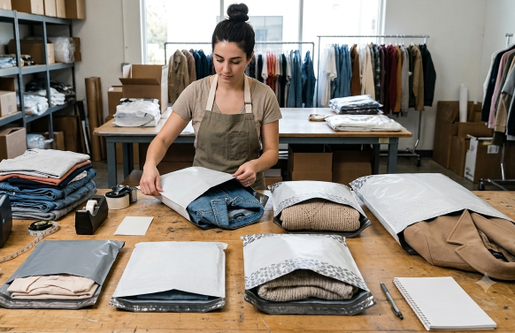 best size poly mailer for clothing shipping