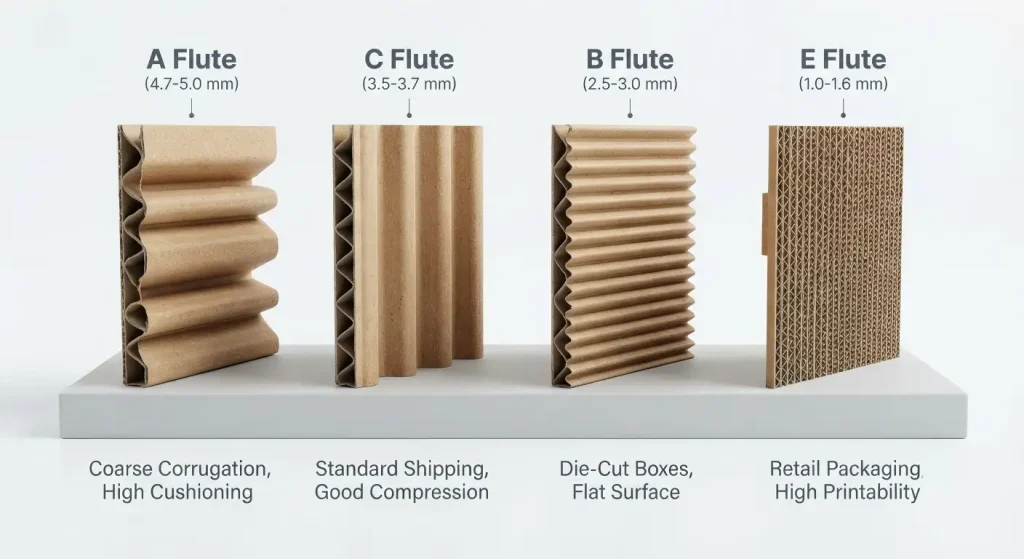 corrugated cardboard flute type
