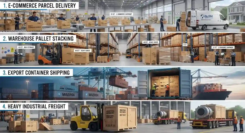 different shipping scenarios for corrugated boxes